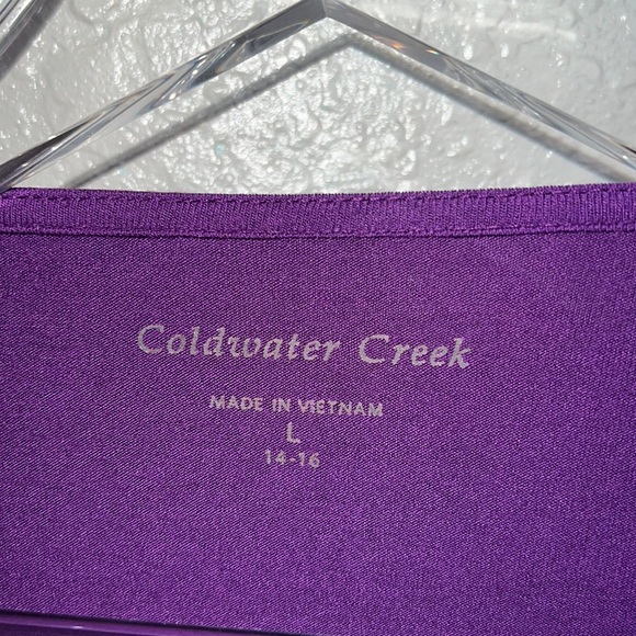 Coldwater Creek 3 Quarter Inch Sleeve Purple Top - Picture 3 of 6